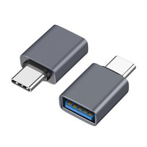 1+1 메탈 알루미늄 USB-A to USB C타입 USB 3.2 10Gbps Type-C 변환젠더 2P, 블랙1+1