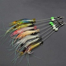 7마리 회전 낚시 태클루어용 샤이너 인공 문어낚시 에기 감성돔 새우 미끼 게미끼 게웜, 7pcs 새우 후크