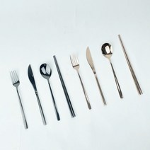 고급 스텐 27종 포크나이프 세트 커트러리 세트 수저젓가락 양식기, 블랙 젓가락