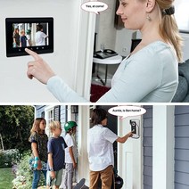 AMOCAM Wi-Fi 무선 초인종 비디오 인터콤 시스템 7인치 모니터 와이어 카메라 도어 폰 키트 Tuya 앱 듀얼 웨이 인터콤 모니터가 있는 가정용 유선 1406963