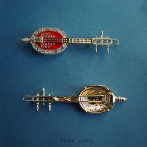 나비넥타이 머리핀 앤 블로섬 주문 제작금 클래식 레드 색 유약이다 헤어액세서리 앞머리 고정버클 똑딱핀 2235204798