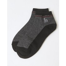 [헤지스 남성] [[22SS]] HZSS2E202BK 블랙 스트라이프 면혼방 발목양말