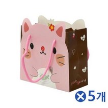 핑크 러블리 고양이 쇼핑백소x5개 기성 선물용 마트장바구니 깔끔한 가방, 상세페이지 참조