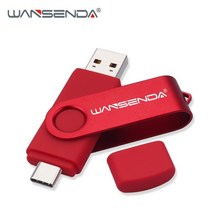 wansenda 128gb usb type c 플래시 드라이브 회전 펜 드라이브 512gb 256gb 128gb 64gb 32gb usb 스틱 3.0 고속 2 in 1 pendri, 빨간색
