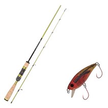 아오맥스 수마트라 꺽지 루어 낚싯대 S-602UL + 다미끼 뮤 45 SS 하드베이트 216H APACHE + 케이스, 1세트