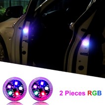 원격 시동 경보기 1/2/4Pcs 문 열림 안전 경고 범용 LED 충돌 방지 램프 마그네틱 센서 스트로브 깜박이 알, 10 2 PCS  RGB