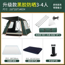 원터치 버팔로 양문형 텐트, [업그레이드]3-4인+방습매트+에어패드+펌프