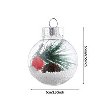 오르프2/4pcs 6cm 투명 크리스마스 공 트리 펜던트 어린이 선물 홈 지우기 Baubles Navidad 장식, 03 C_01 2pcs