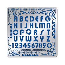 우드버닝 무광택 예술적 금속 문자 스텐실 A Z 알파벳 및 숫자 프레임 템플릿 페인팅 나무 굽기 조각, [01] WHITE