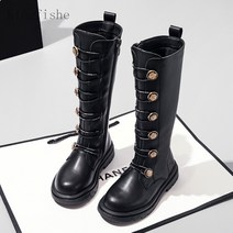 [Kingfishe]주니어 여아 봄가을 데일리 롱 부츠 부츠 초등학생 F7zhuo330