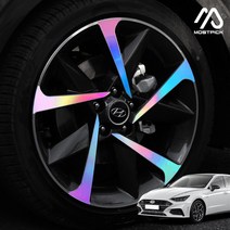 (모스트픽) 쏘나타 센슈어스 튜닝 19인치 휠스티커 홀로그램 카본 랩핑 데칼 DIY 익스테리어 드레스업 용품, (모픽) 헤어라인블랙