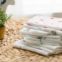 아기손수건 무형광 무표백 5장 1세트 가제손수건 아기목수건 신생아손수건 아기스카프 아기가제수건, 별(5p)