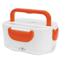 2 in 1 Car& Home Electric Heated Lunch Box Portable 12V 110V 220V Bento Boxes Food Heater Rice Conta, Orange_옵션1, 1개