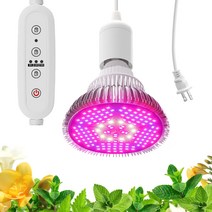 iGrow LED 식물등 PAR38 25W 가정용 식물램프 E26 타이머 9/12/15H 코드선 5m 백색 매달다 패키지, 빨강과 파랑 빛
