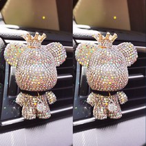 SeekFun 차량용 샤이닝베어 자동차 동물 곰돌이 곰인형 새차 선물 2P, 2개, 흰색