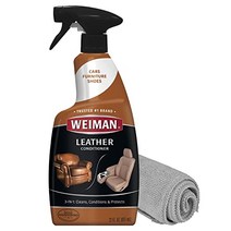 Weiman 가죽 클리너 가구 자동차 지갑 신발 부츠 및 소파용 광택제 및 컨디셔너 - 극세사 타월 포함 22oz
