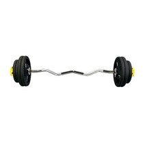 헬스프라자 중량컬바세트 이지바 우레탄 중량원판 바벨컬 38kg 세트, 락조마구리 화이트+추가 중량원판 1.25kg*2개
