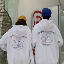 가을겨울 커플 후드티(두벌세트)커플옷 후드티 봄가을 1남1여 두꺼운 뉴타입 중성적스타일