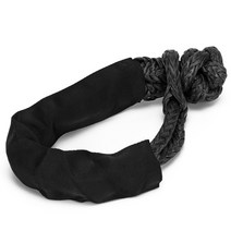 윈치 로프합성 소프트 걸쇠 및 복구 링 세트 윈치 로프 트럭 차량 보호 슬리브 포함 견고한 55000lbs, 05 Black Rope Only