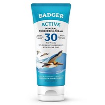 Badger SPF 30 투명 아연 자외선 차단 크림 무향 85.8 ml 및 35 스포츠 스틱 18.4 g 0.6 온스 방수 암초 안전 USA 미국, 2.9 Fl Oz