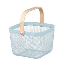 이케아 리사토르프 바구니 페일블루 25x26x18cm 스틸