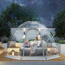 방갈로 파고라 투명텐트 글램핑 캠핑장창업 이글루, 그레이 3.5x3.5x2.2M 8면