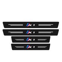 브레이크 패드 탄소 섬유 자동차 도어 씰 프로텍터 환영 페달 장식 가죽 스티커 BMW X1 E84 F48 액세서리, 1.4Pcs For BMW X1