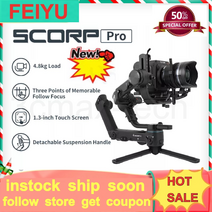 dslr 짐벌 캐논 6dmark2 오막포 Feiyutech feiyu scorp pro dslr 미러리스 카메라용 3축 짐벌 안정기 10.6lb 부하 분리형 원격 oled, 전갈-c