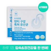 덴티 구강 특허 유산균 잇몸 입냄새 구취 제거 자일리톨 함유 120g 2개월분, 2박스, 60정
