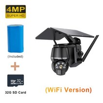 LCLCTEK 4G SIM 카드 야외 방수 PIR 모션 감지 CCTV 보안 무선 캠 와이파이 2MP 4MP 미니 태양 전지 패널, 10 4MP WIFI Cam 32G