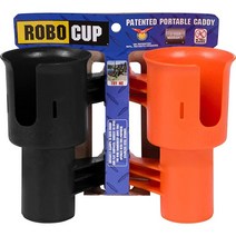 ROBOCUP 컵 홀더 음료 거치용 컵 홀더 낚싯대/폴 보트 해변 의자/골프 카트/휠체어/보행기/드럼 스틱/마이크 스탠드용 컵 홀더 (옐로우 & 퍼플), Orange & Black_Standard Spring