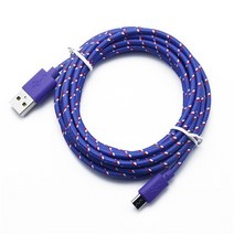 vumpach 나일론 꼰 마이크로 usb 케이블 1m2m3m 데이터 동기화 usb 충전기 케이블 samsung htc lg android 전화 케이블, 자주색, 3m