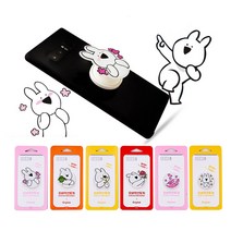 오버액션토끼 얼굴형 스마트 슬림 그립톡, 장미, 1개