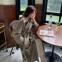 여자 봄가을 더블버튼 트렌치코트 재킷 캐주얼 미시 자켓 바바리 코트 인박카120