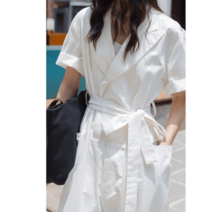 스트링 점프수트 오버롤 팬츠 여름 와이드 셔츠형 카고 점스슈트 팬츠