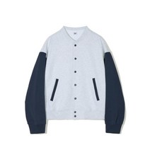 PARTIMENTO 파르티멘토 스웨트 바시티 자켓 라이트 멜란지 그레이 Sweat Varsity Jacket Light Melange gray