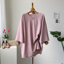 베이직한 루즈핏 라운드 5부 롱티 G843 슬로어루즈티
