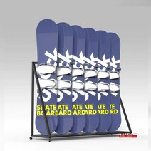 스키 스탠드 렌탈샵 스노우보드 랙 장비 롱보드, 바퀴형 / 슬롯 6개