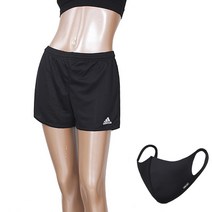 아디다스 여성용 가벼운 스포츠 쇼트팬츠 반바지 + 패션마스크
