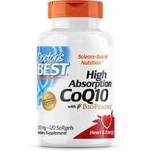 닥터스 베스트 고흡수 코엔자임Q10 with 바이오페린 100mg 120 소프트젤 (4개월분), 1팩