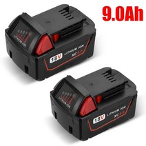 밀워키 m18 9000mah 9.0ah 18v m18 전동 공구 충전식 리튬 이온 배터리 교체용 48-11-1815 48-11-1850 48-11-1840 z50, 2개 9.0ah