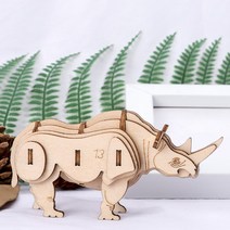 나무 목각 인형 인체 구체관절 인테리어 미술용 3D 나무 곤충 동물 해골 조립 모델 퍼즐 DIY 공예 줄기 장난감 성인 청소년을 위한 선물 10 대, 05 rhinoceros