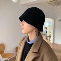 DFMEI 모자남가을겨울비니비니비니남패션베어순색물통모자한국판트렌드