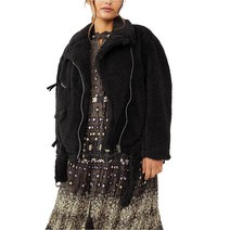 프리피플 Free People So Cozy 슬라우치 모토 재킷 블랙 SM 여성용 4-6 블랙. 669231