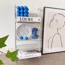 실버미어 미드 센추리 접이식 매거진 랙 철제 모듈 선반, 01.미드센추리 스탠딩 철제 선반 3단