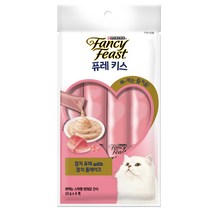 퓨리나 [고양이짜먹는간식] 팬시피스트 퓨레키스 참치&참치플레이크 10g 4개입, 1개