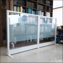 워너비가구 45T 강화유리 파티션 C패턴, 블랙1800x0600