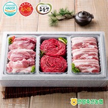 다온푸드 [축협]한우와 국산돼지 냉장 선물세트 1호(삼겹살+앞다리 보쌈용+1등급정육), 단일옵션