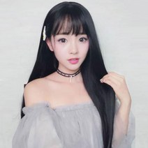 ForU402 여자 패션 생머리가발 긴머리가발 롱가발 망포함 통가발 여성통가발, 테즈 통 가발 자연블랙 망 있음