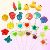 긴막대사탕 롱스틱10개 크리스탈 롤리팝 하트 별 나비 러버덕 조개 가리비 가위바위보 고추, 러버덕 모양 롤리팝 10개, 10개